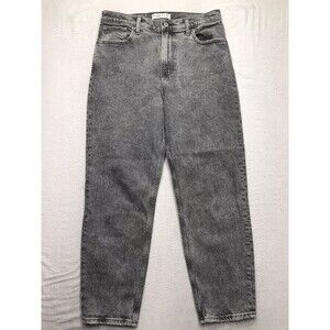 ABERCROMBIE & FITCH Mom Hi Rise Jeans Women 8/29 (30x27) Acid Wash Gray Tapered